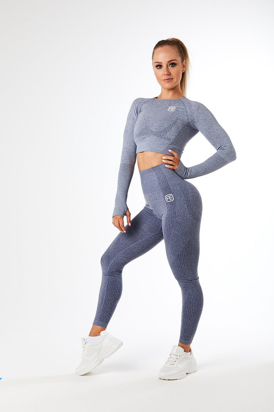 SEAMLESS LONG SLEEVE CROP STORM